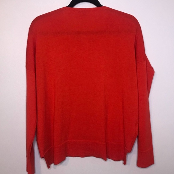 NEW! Eileen Fisher Red Merino Wool Cardigan Small - Picture 3 of 7